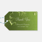 Étiquettes-cadeau Élégant Merci Mariage vert (Dos Horizontal)