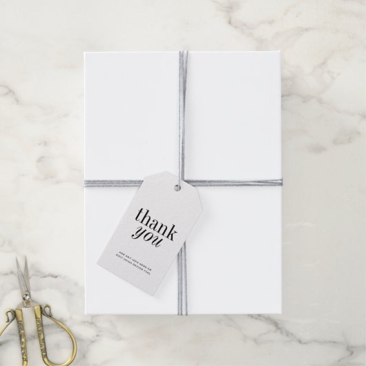 Étiquettes-cadeau Élégant Merci minimal simple (Avec de la ficelle)