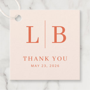 Étiquettes Cadeau Élégant Merci Minimaliste Corail