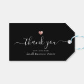 Étiquettes-cadeau Élégant Merci moderne Script Rose Gold Business (Devant (Horizontal))