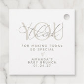 Étiquettes Cadeau Élégant Merci neutre crémeux (Dos)