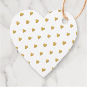 Étiquettes Cadeau Élégant Merci Or Mariage de coeur (Dos)