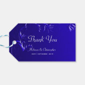 Étiquettes-cadeau Elégant Merci Royal Blue Mariage (Dos Horizontal)