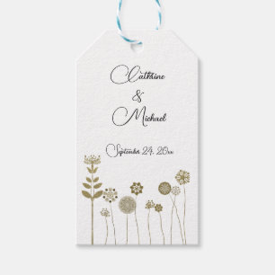 Étiquettes-cadeau Élégant minimalisme floral or doux intemporel