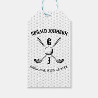 Étiquettes-cadeau Élégant Minimaliste Golf Monogr...