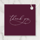 Étiquettes Cadeau Elegant Modern Botanical Burgundy Floral Wedding (Dos)