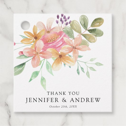 Étiquettes Cadeau Elegant Modern Floral Classic (Devant)