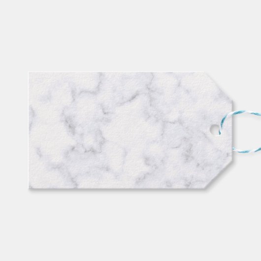 Étiquettes-cadeau Elegant Modern White Marble (Devant (Horizontal))