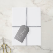 Étiquettes-cadeau Élégant moderne blanc Script écriture gris dégradé (Avec de la ficelle)
