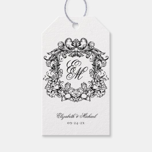 Étiquettes-cadeau Élégant Monogram Crest Mariage Bridesmaid 2 (Devant)