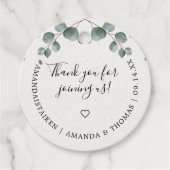 Étiquettes Cadeau Élégant Monogramme d'aquarelle Eucalyptus (Devant)