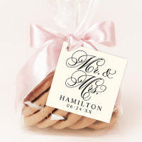 Élégant monogramme en écriture Mr et Mrs en ivoire