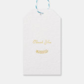 Étiquettes-cadeau Élégant Monogramme Golden Feuilles mariage Faveur (Dos)