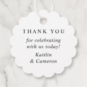 Étiquettes Cadeau Élégant Monogramme Initiale E Mariage Calligraphié (Dos)