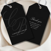 Étiquettes-cadeau Élégant, Monogramme, Mariage