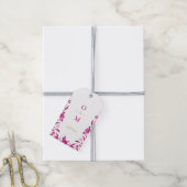 Étiquettes-cadeau Élégant monogramme Mariage chinois rose (Avec de la ficelle)