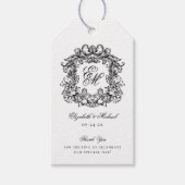 Étiquettes-cadeau Élégant Monogramme Mariage Crest (Devant)