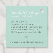 Étiquettes Cadeau Élégant Monogramme vert de menthe moderne savon fa (Dos)