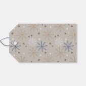 Étiquettes-cadeau Élégant Motif beige Snowflake (Dos (Horizontal))