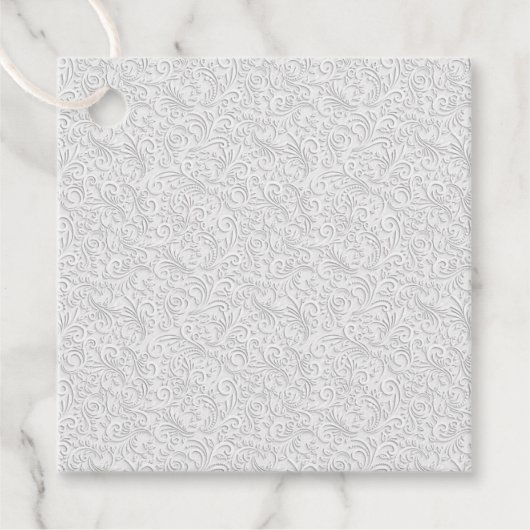 Étiquettes Cadeau Élégant motif blanc (Devant)