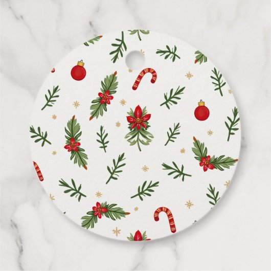 Étiquettes Cadeau Élégant Motif de Noël (Dos)