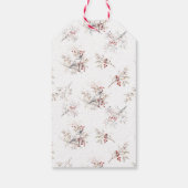 Étiquettes-cadeau Élégant Noël Berries rouges Oiseaux (Dos)