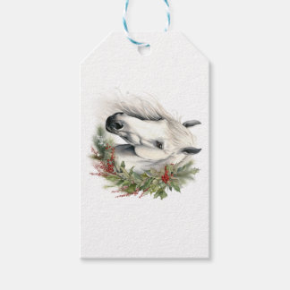 Étiquettes-cadeau Élégant Noël équin