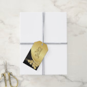Étiquettes-cadeau Élégant Noël noir et or (Avec de la ficelle)