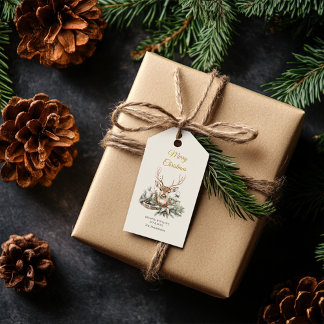 Étiquettes-cadeau Élégant Noel rustique tag Noël | Vacances modernes