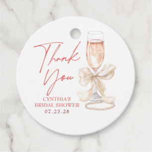 Étiquettes Cadeau Élégant nœud blanc Remerciement de fête de mariage