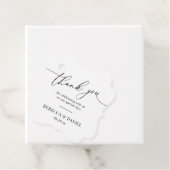 Étiquettes Cadeau Elégant noir et blanc Merci de Monogramme Favor T (En situation)