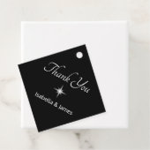 Étiquettes Cadeau Élégant noir et blanc Merci Favoriser balise (En situation)
