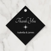 Étiquettes Cadeau Élégant noir et blanc Merci Favoriser balise (Dos)