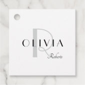 Étiquettes Cadeau Élégant nom de monogramme Favoriser les balises (Devant)
