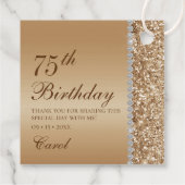 Étiquettes Cadeau Elégant or 85e anniversaire Merci (Dos)