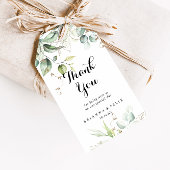Étiquettes-cadeau Elégant or vert Mariage Merci