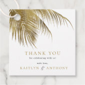 Étiquettes Cadeau Elégant Palm Tree Plage Tropical Mariage (Devant)