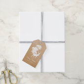 Étiquettes-cadeau Élégant papier kraft festif blanc cerf (Avec de la ficelle)