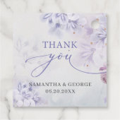 Étiquettes Cadeau Élégant pastel mauve fleurs mariage (Dos)