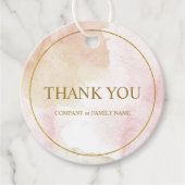 Étiquettes Cadeau Élégant pastel "Merci" personnalisable Note (Devant)