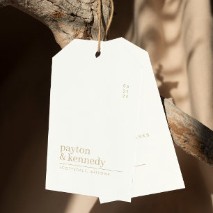 Étiquettes-cadeau Élégant Personnalisé Avec Nom Mariage Merci
