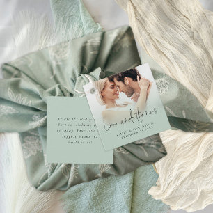Étiquettes Cadeau Elégant Photo Overlay Love Merci Script Mariage