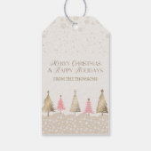 Étiquettes-cadeau Élégant Pine Rose Or Arbre Joyeux Noël (Dos)