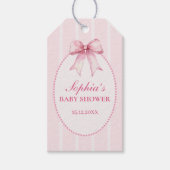 Étiquettes-cadeau Elegant Pink Bow Baby Shower (Devant)