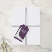 Étiquettes-cadeau Elegant Plum Silver Wedding Gown Bridal Shower (Avec de la ficelle)