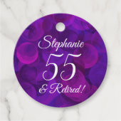 Étiquettes Cadeau Élégant pourpre 55 et retraite à la retraite (Devant)