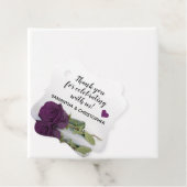 Étiquettes Cadeau Élégant prune violet Rose Mariage Merci (En situation)