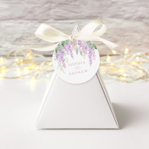 Étiquettes Cadeau Élégant Purple Wisteria Fleurs Mariage Favor Tags