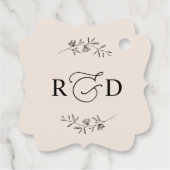 Étiquettes Cadeau Élégant Remerciement de Mariage Monogramme Bohème  (Dos)