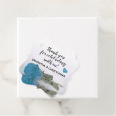 Étiquettes Cadeau Elégant Rose bleu turquoise Merci Mariage (En situation)